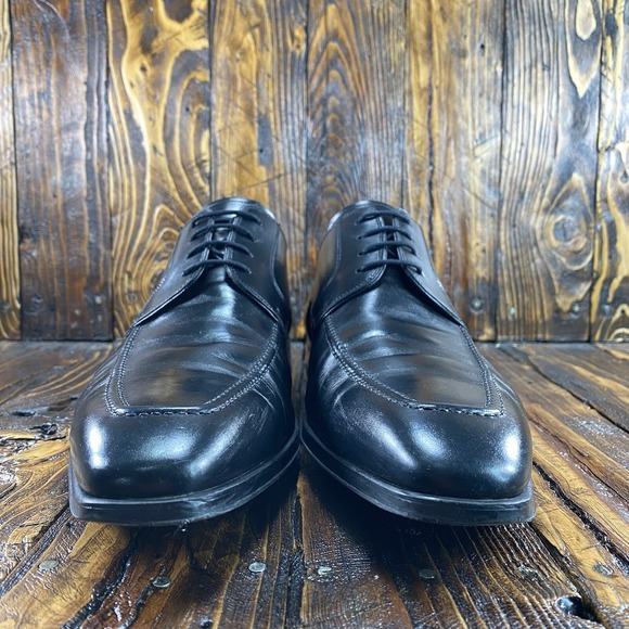 Magnanni for Neiman Marcus 9971 Black Leather Derby Lace Up Shoes Men Size 10 M - Picture 5 of 10